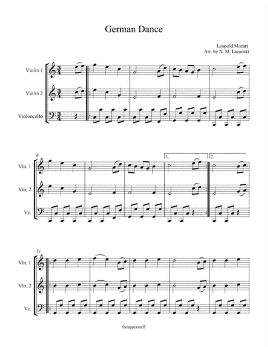 German Dance String Trio scores gallery preview page 2