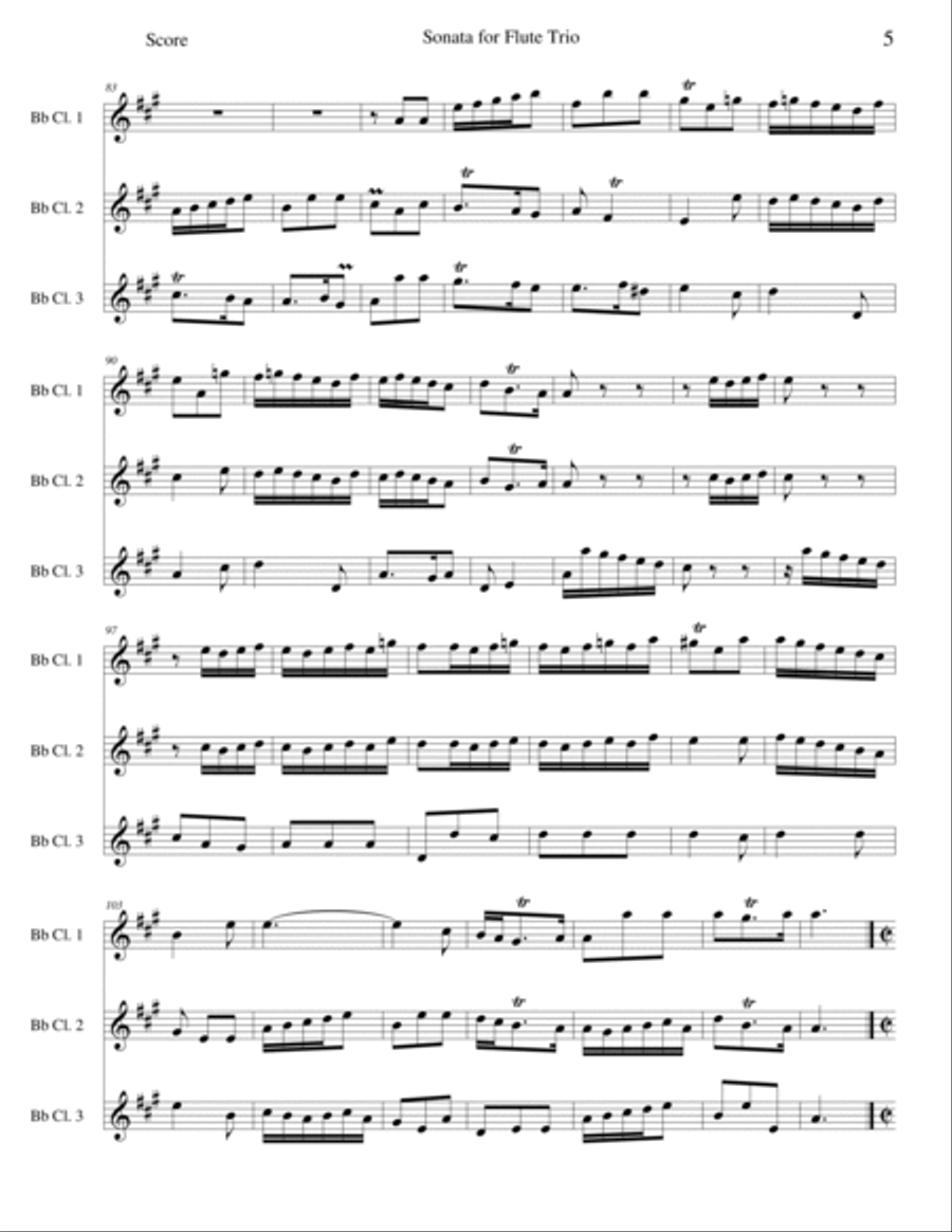 Flute Sonata, Opus 7 No. 3 Clarinet Trio scores gallery preview page 5