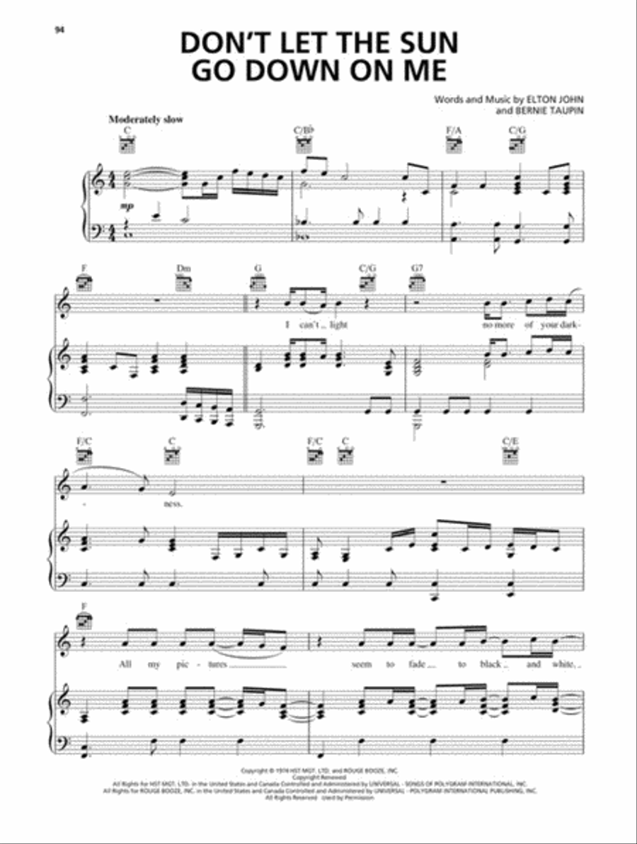 Elton John Anthology Piano, Vocal, Guitar scores gallery preview page 5