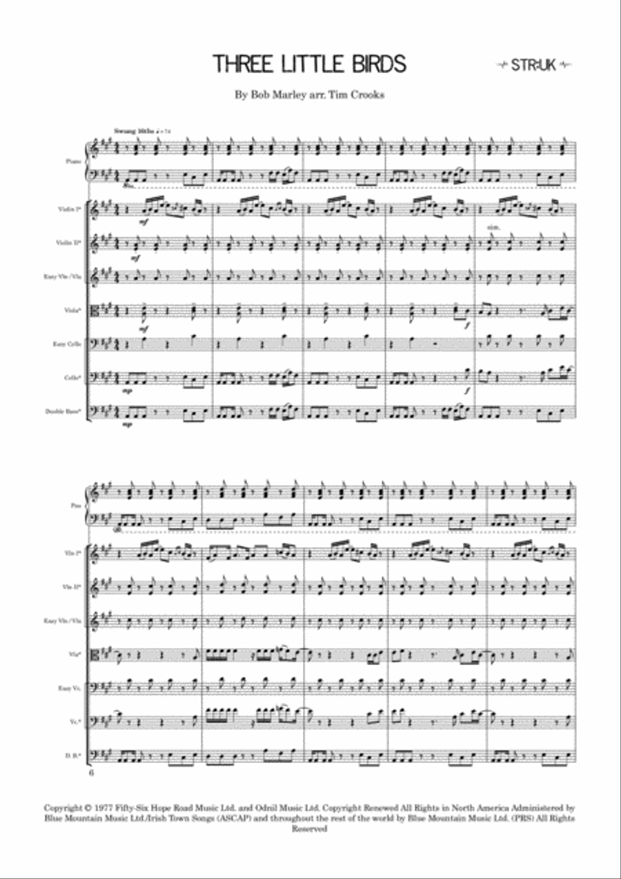 Three Little Birds Score and Parts scores gallery preview page 2