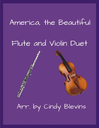 Book cover for America, the Beautiful, for Flute and Violin