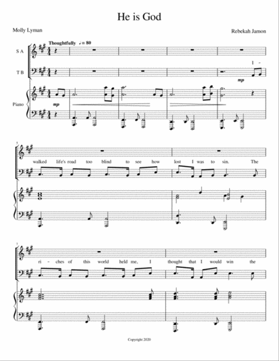 He is God 4-Part scores gallery preview page 1