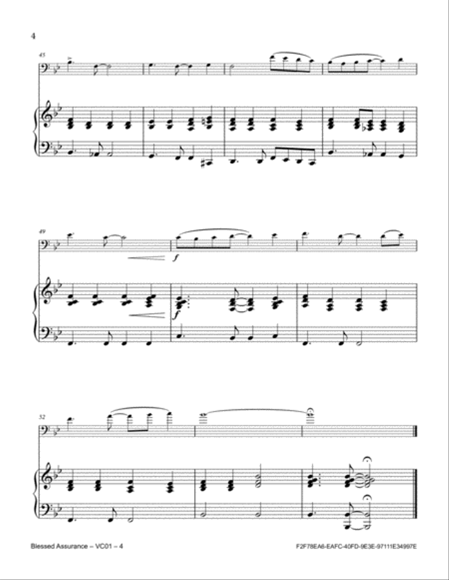 Blessed Assurance Piano scores gallery preview page 4
