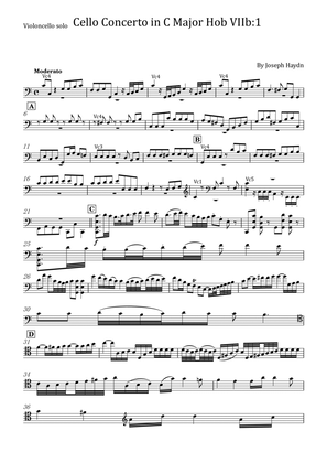 Haydn - Cello Concerto No.1 in C major, Hob.VIIb:1 - For Solo Cello - Full Score Original