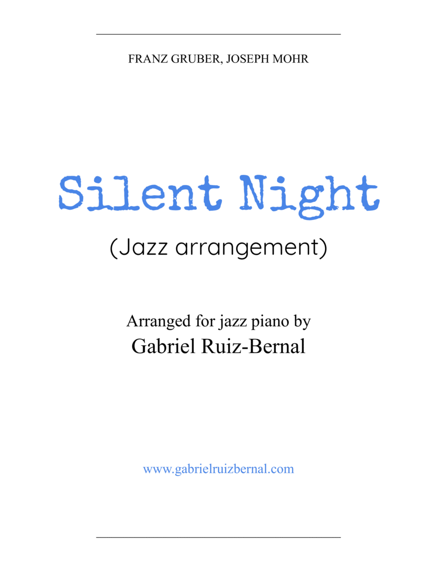 SILENT NIGHT (jazz piano arrangement) Piano Solo scores gallery preview page 1