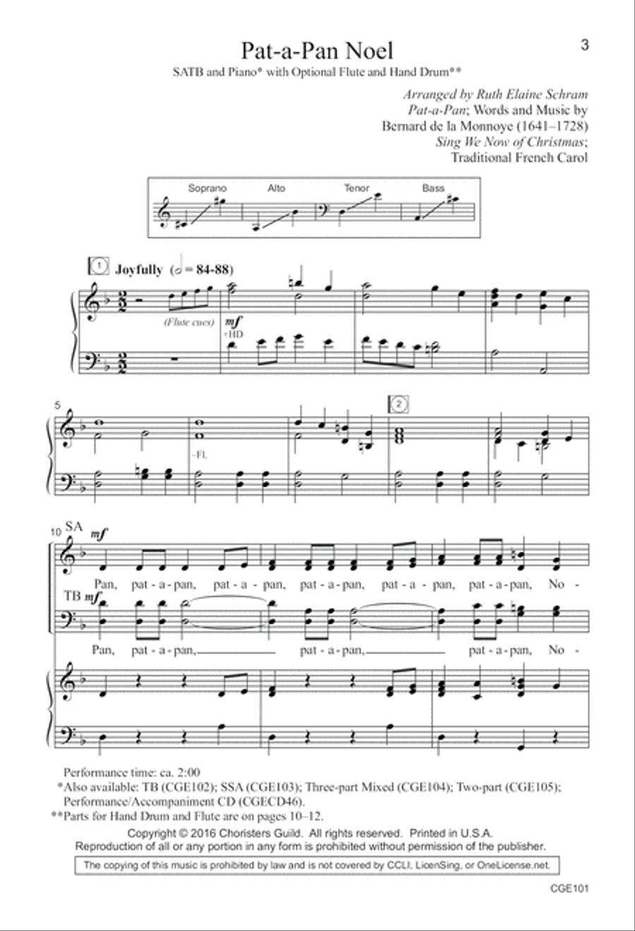 Pat-a-Pan Noel (SATB) 4-Part scores gallery preview page 3
