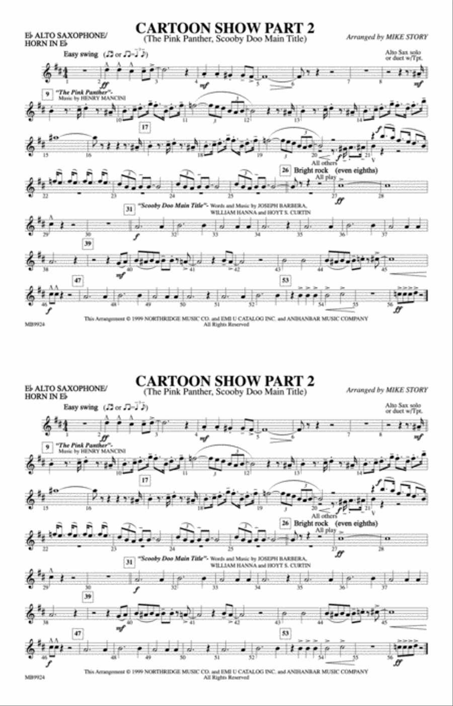 Cartoon Show, Part 2: E-flat Alto Saxophone Marching Band scores gallery preview page 1