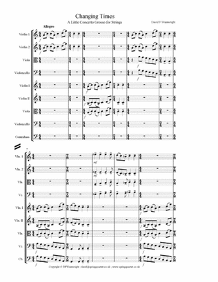Changing Times for String Quartet and String Orchestra, score, parts