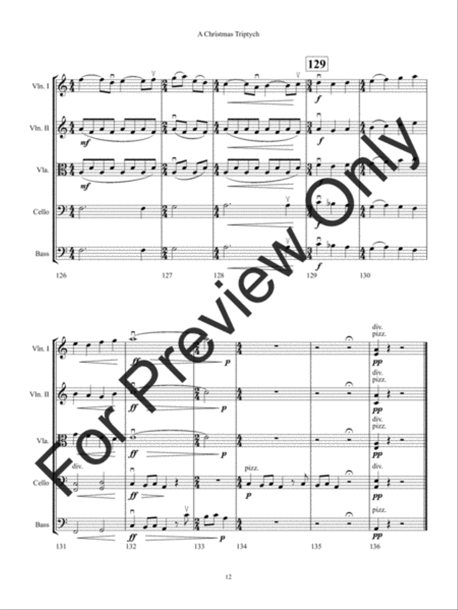A Christmas Triptych String Orchestra scores gallery preview page 15