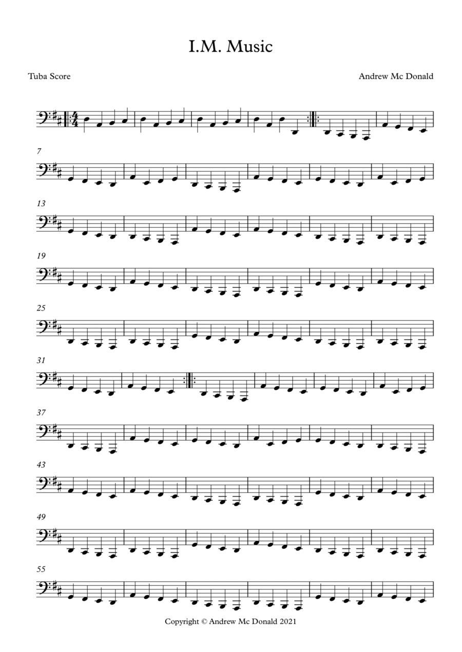 I.M. Music Tuba Score Concert Band scores gallery preview page 1