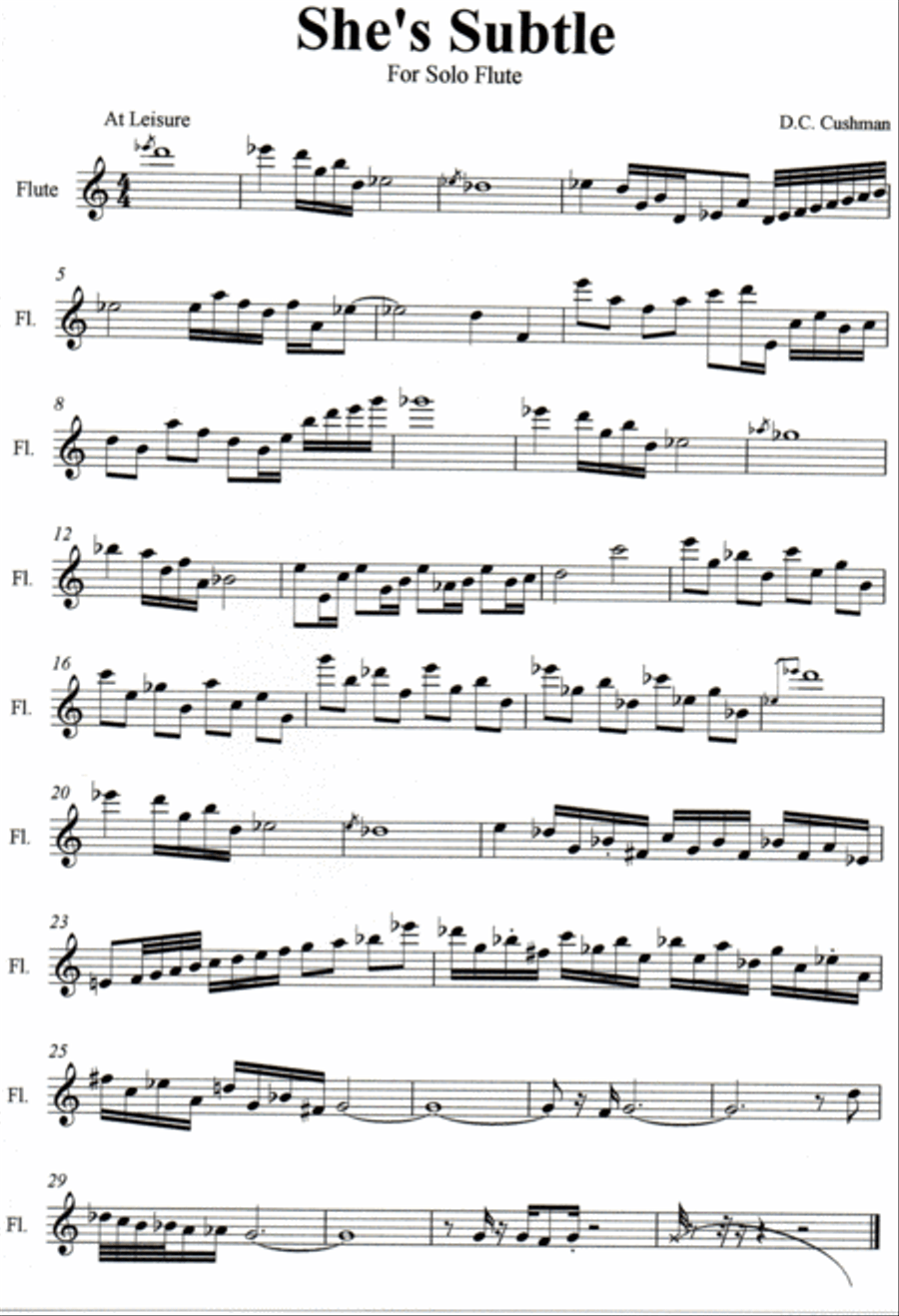 She's Subtle Flute Solo scores gallery preview page 1