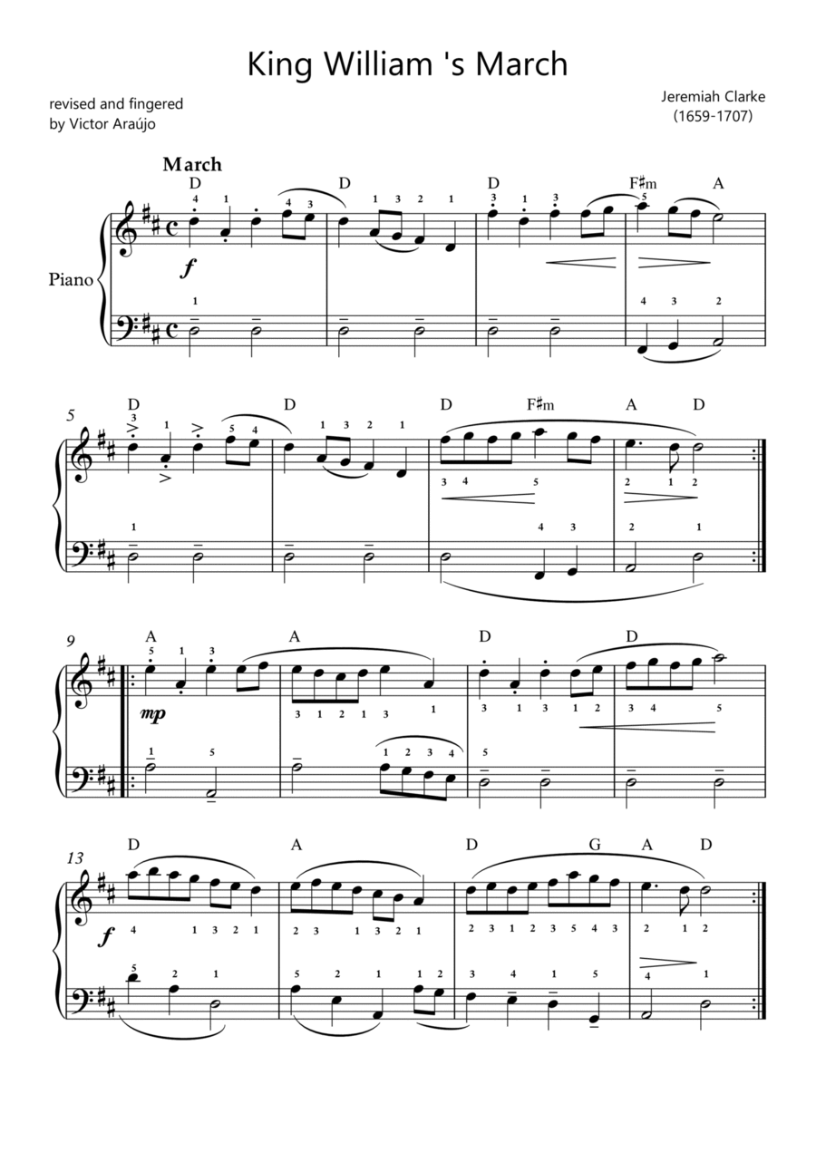 King William 's March with Chord Symbols Chamber Music scores gallery preview page 1