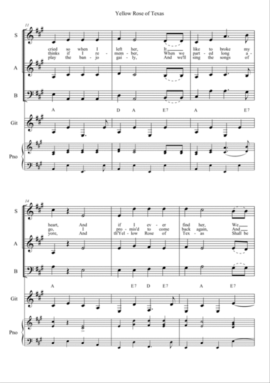 Yellow Rose of Texas Yellow Rose of Texas 3-Part scores gallery preview page 3