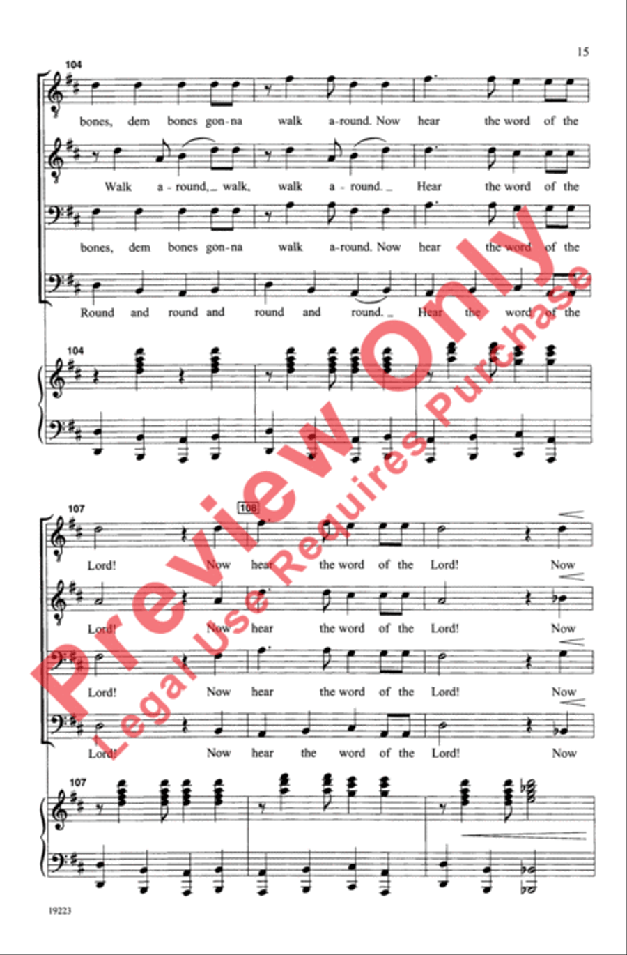 Dry Bones Men's Choir scores gallery preview page 15