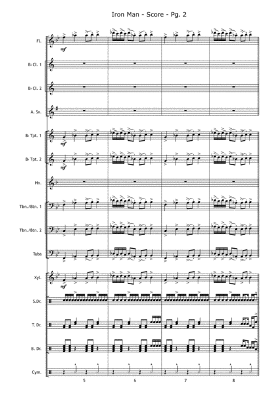 Iron Man Iron Man Marching Band scores gallery preview page 3