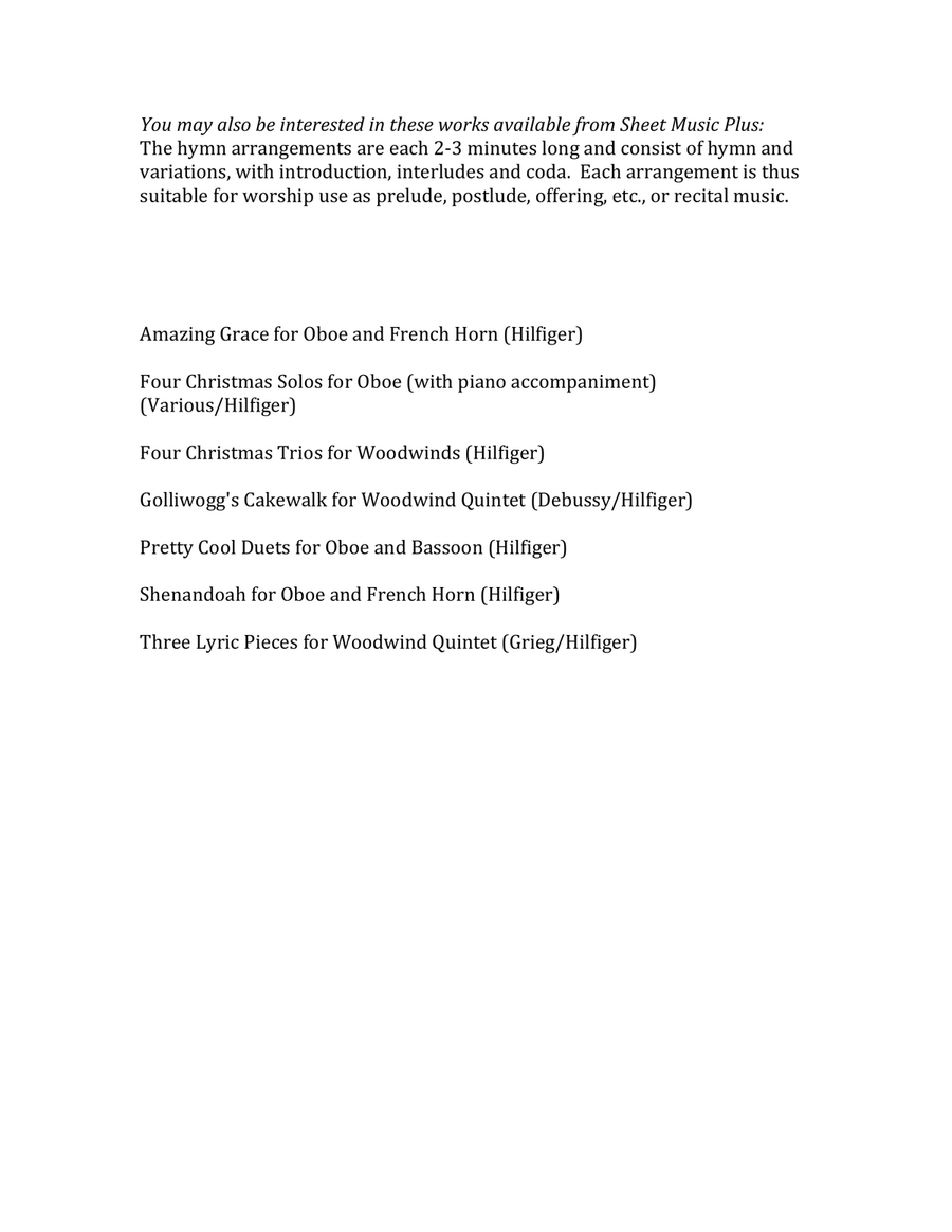 Three Christmas Duos for Oboe and French Horn Woodwind Duet scores gallery preview page 2
