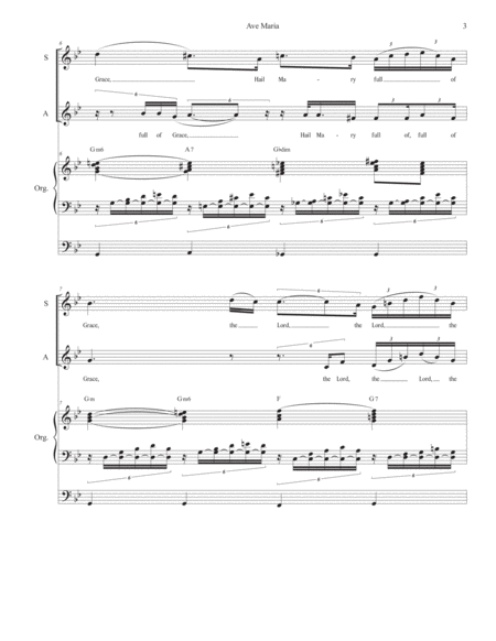 Ave Maria (for 2-part choir (SA) - English Lyrics - High Key) - Organ Accompaniment image number null
