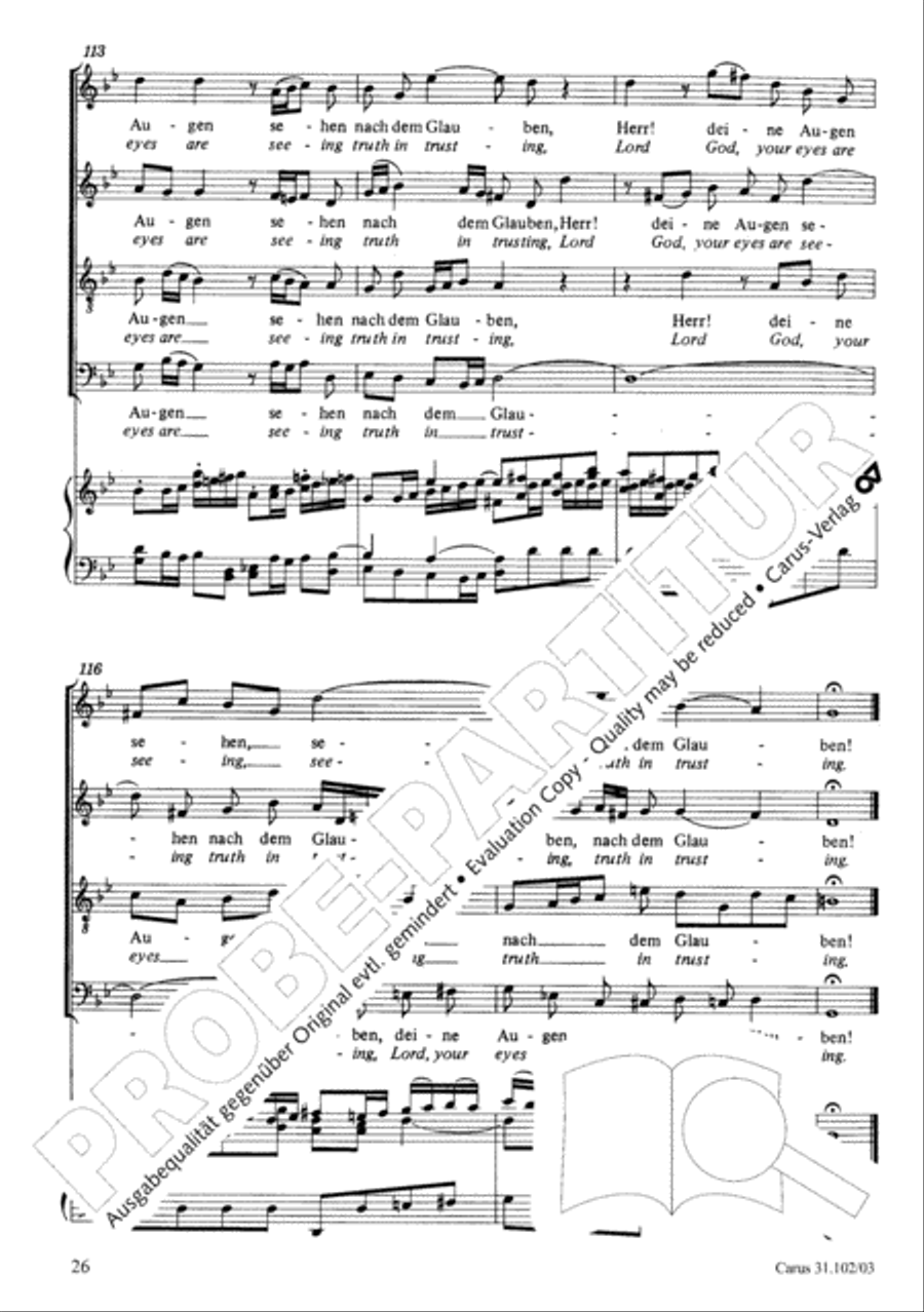 Lord God, your eyes are seeing truth in trusting (Herr, deine Augen sehen nach dem Glauben) ATB scores gallery preview page 27