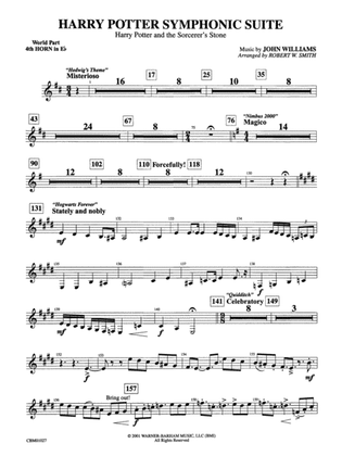 Harry Potter Symphonic Suite: (wp) 4th Horn in E-flat
