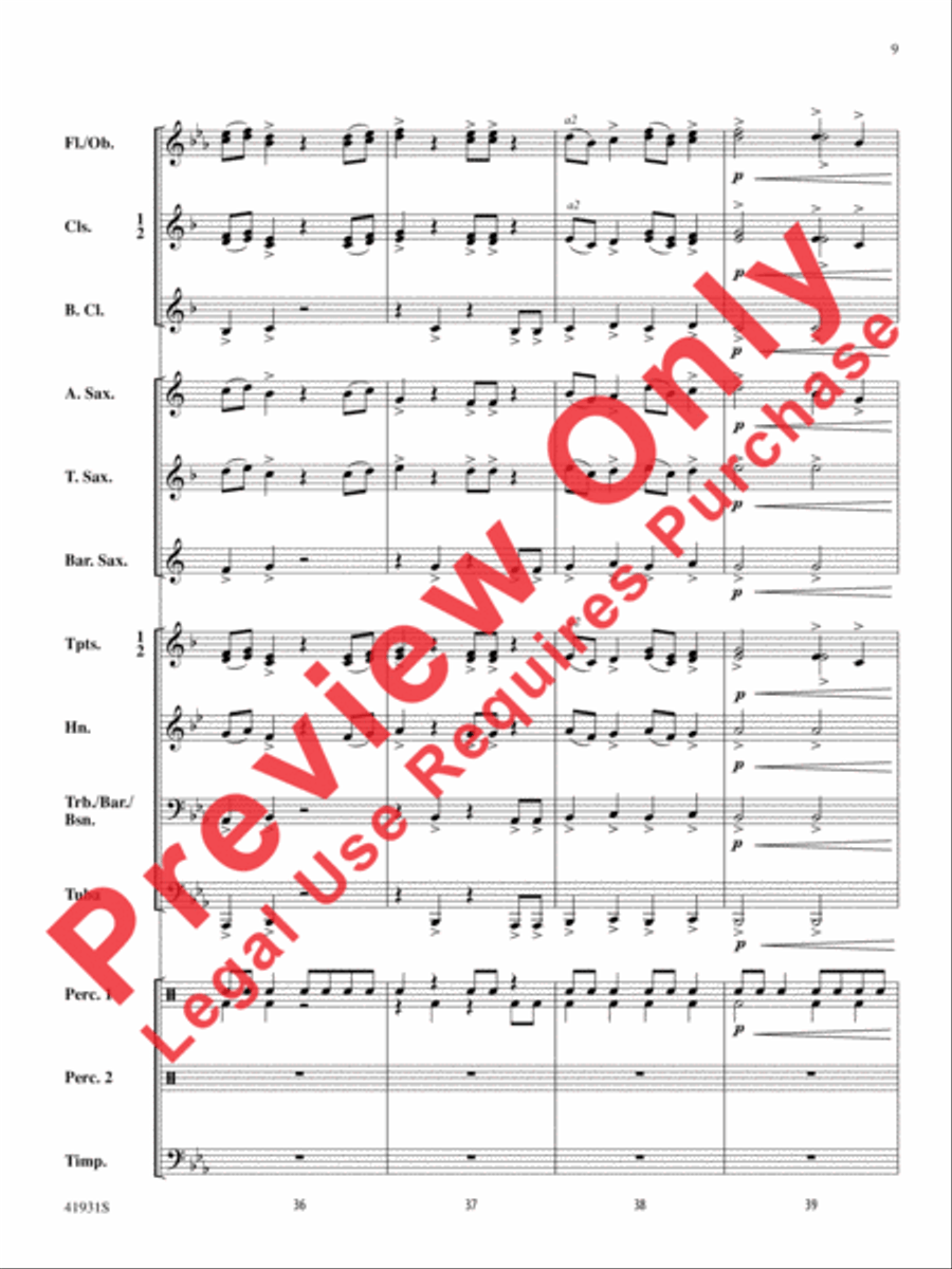 Sandstorm! Concert Band scores gallery preview page 10