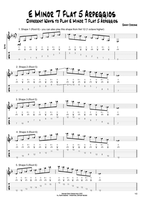 E Minor 7 Flat 5 Arpeggios (5 Ways to Play)