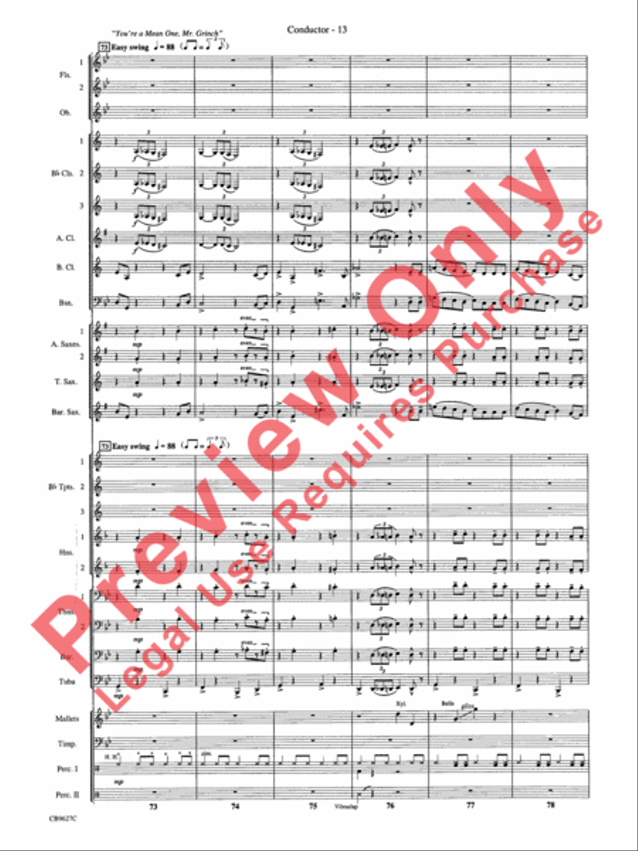 How the Grinch Stole Christmas Concert Band scores gallery preview page 16
