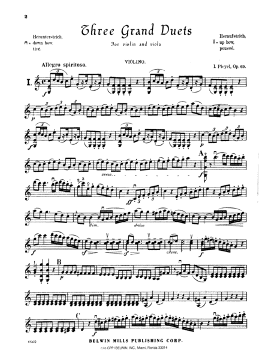 Pleyel: Three Grand Duets, Op. 69 String Duet scores gallery preview page 1