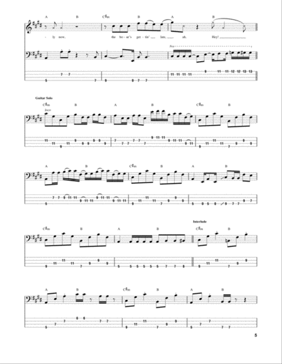 All Along The Watchtower Guitar Tablature scores gallery preview page 5