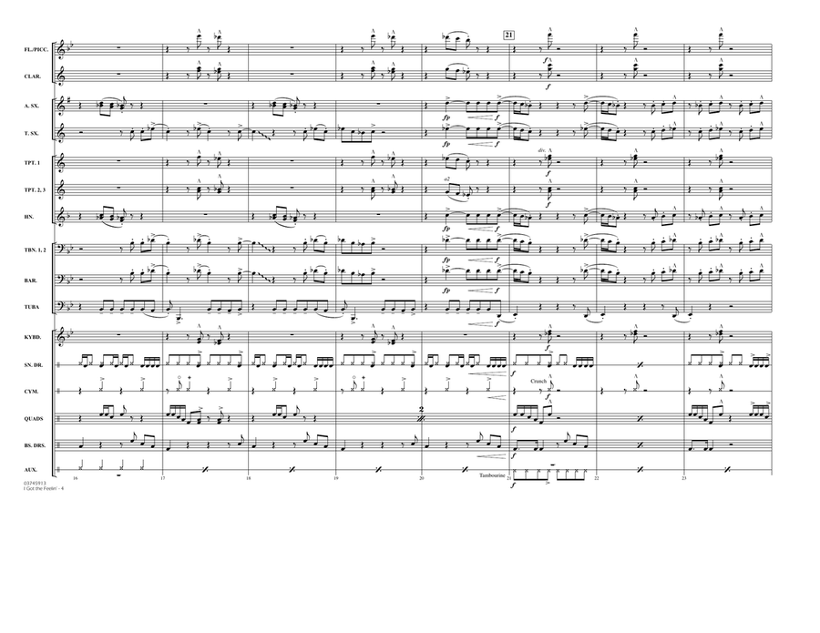 I Got the Feelin' - Conductor Score (Full Score) Marching Band scores gallery preview page 4