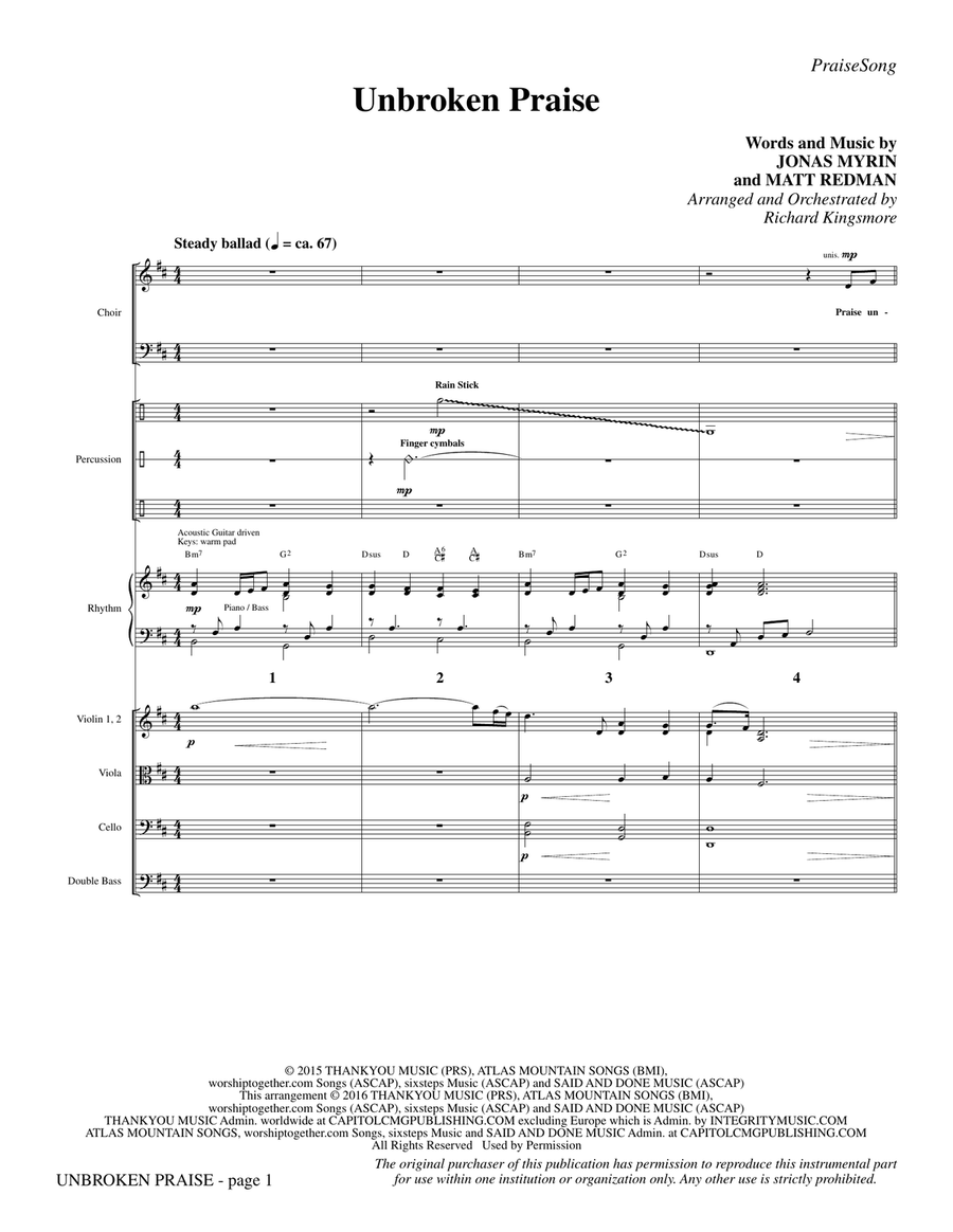 Unbroken Praise - Full Score