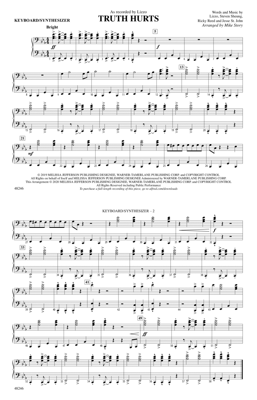 Truth Hurts: Piano Accompaniment Piano Accompaniment scores gallery preview page 1