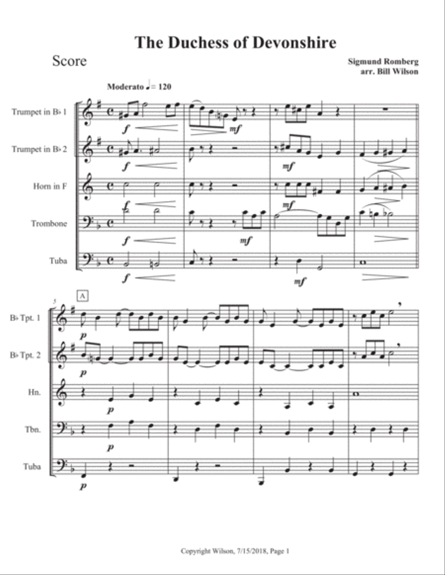 The Duchess of Devonshire Brass Quintet scores gallery preview page 2