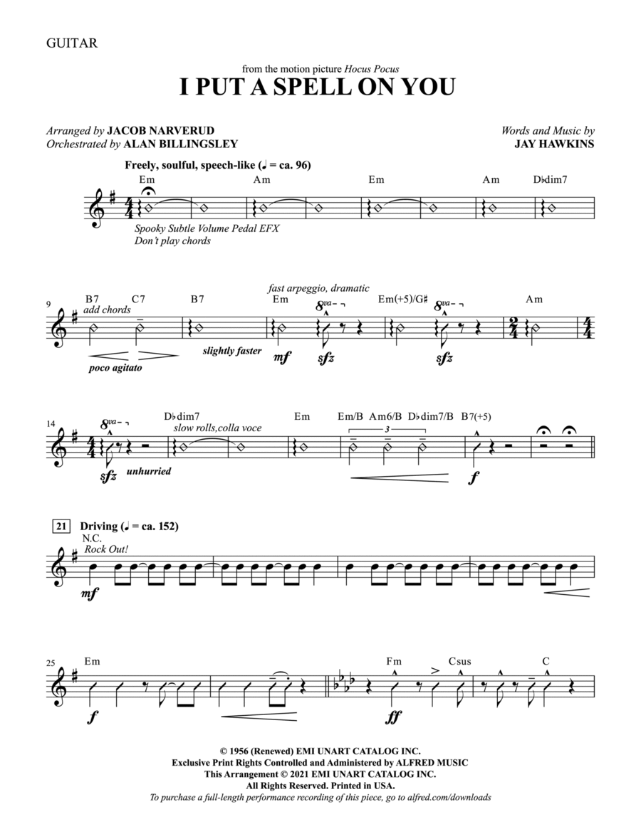 I Put a Spell on You: Guitar Guitar scores gallery preview page 1