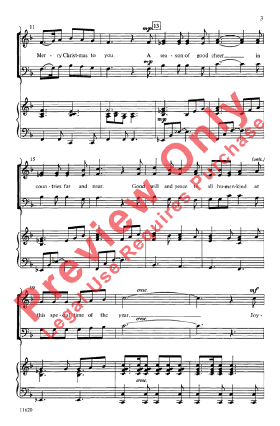 Joyeux Noel, Feliz Navidad 3-Part scores gallery preview page 3