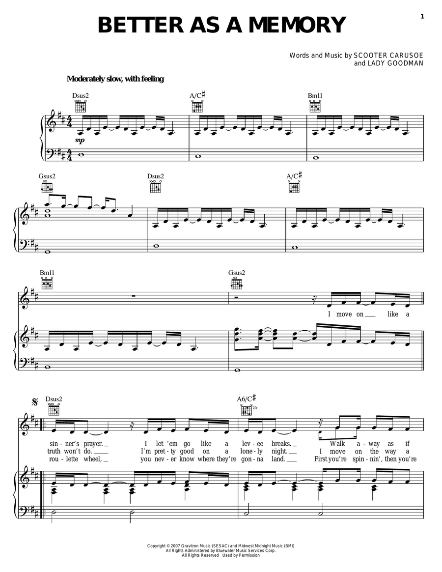 Better As A Memory Acoustic Guitar scores gallery preview page 1