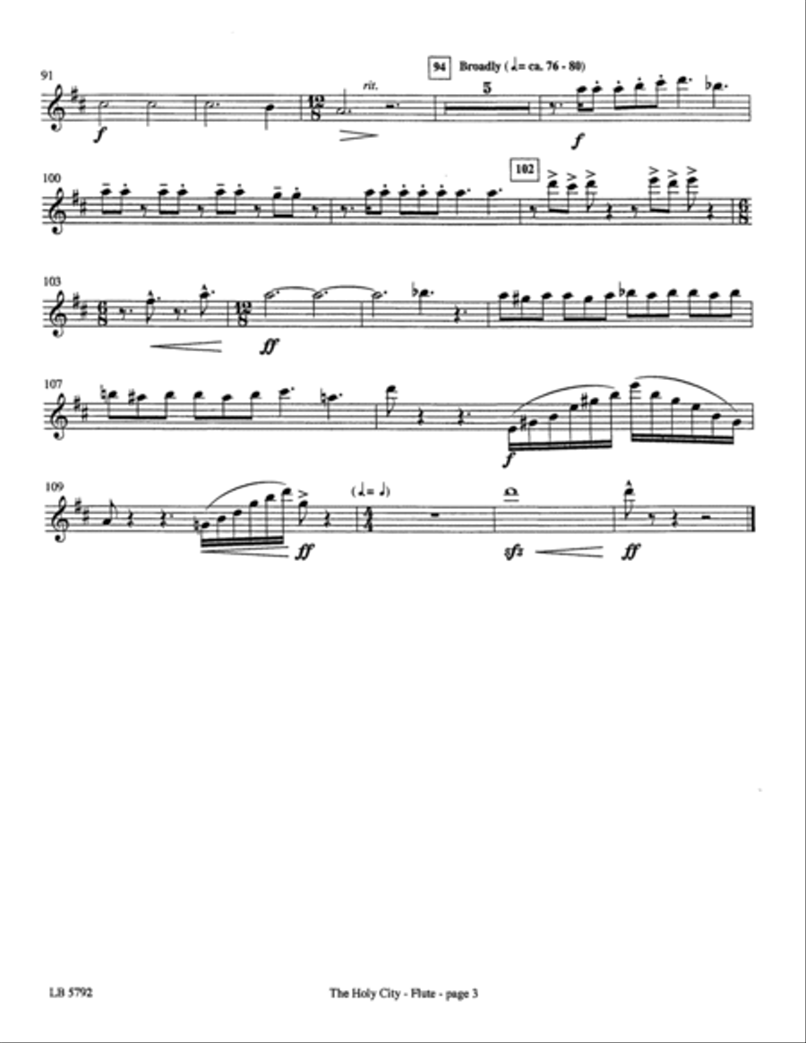 The Holy City (arr. Mark Hayes) - Flute & Piccolo Choir scores gallery preview page 3