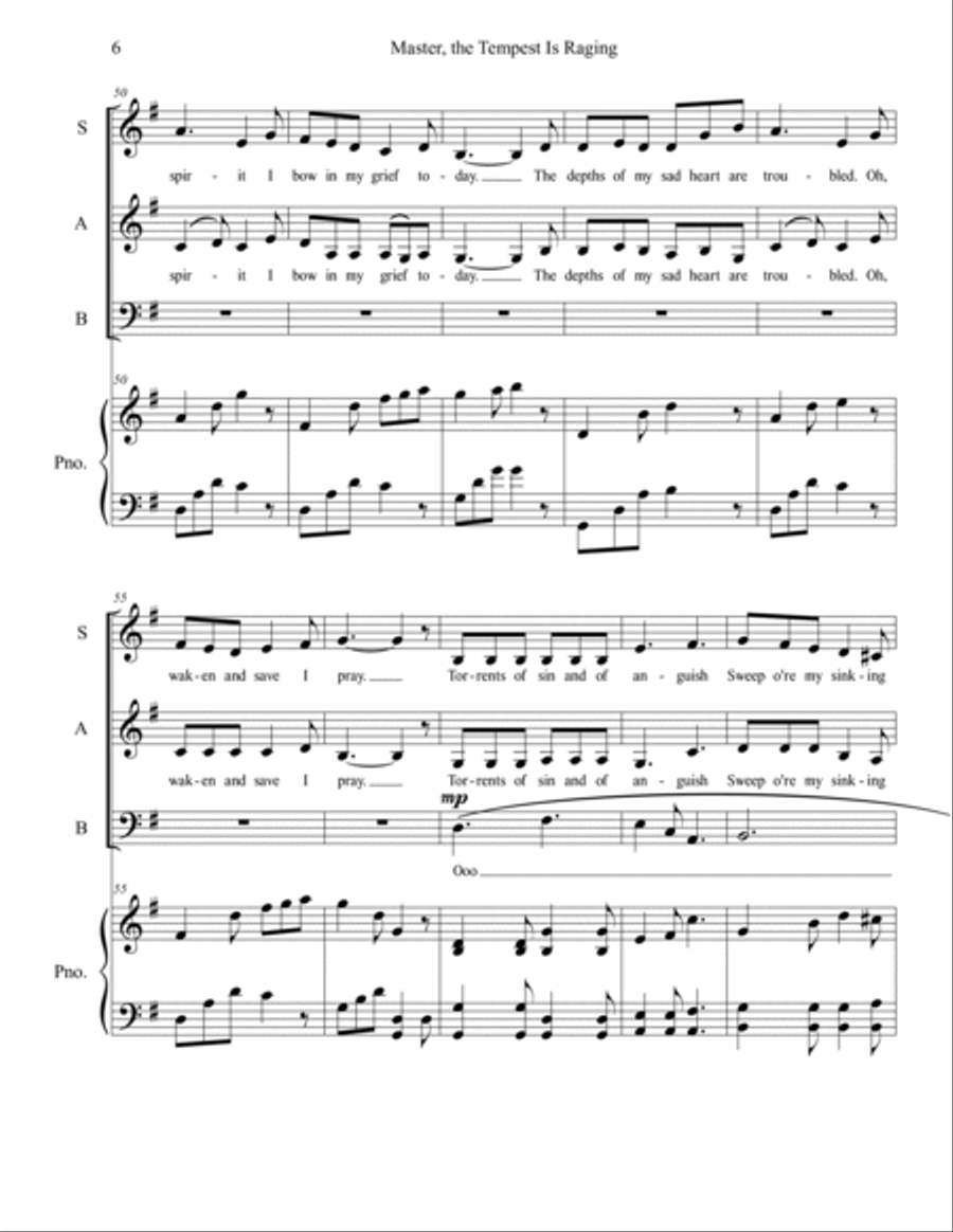 Master, the Tempest is Raging! 3-Part scores gallery preview page 6