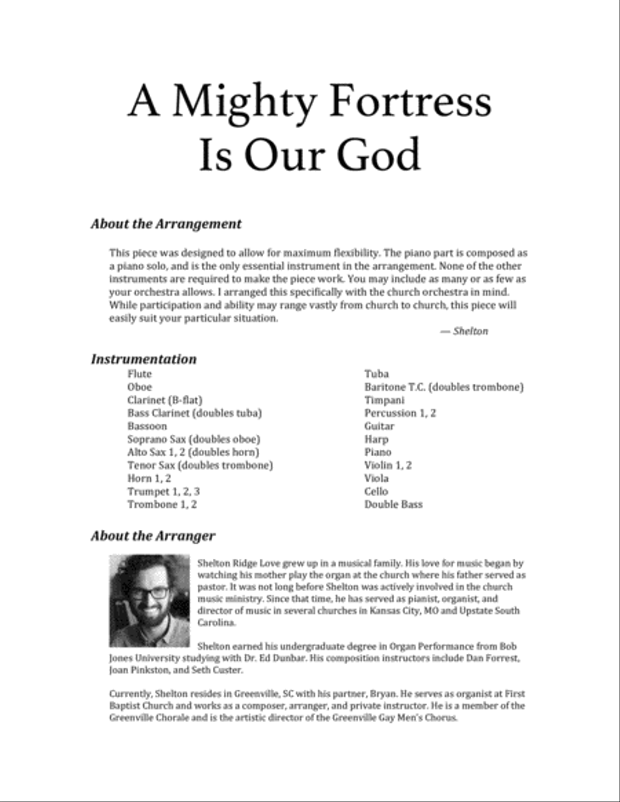 A Mighty Fortress Is Our God Full Orchestra scores gallery preview page 2