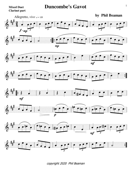 Duncombe's Gavot-mixed duet 20-clarinet/euphonium image number null
