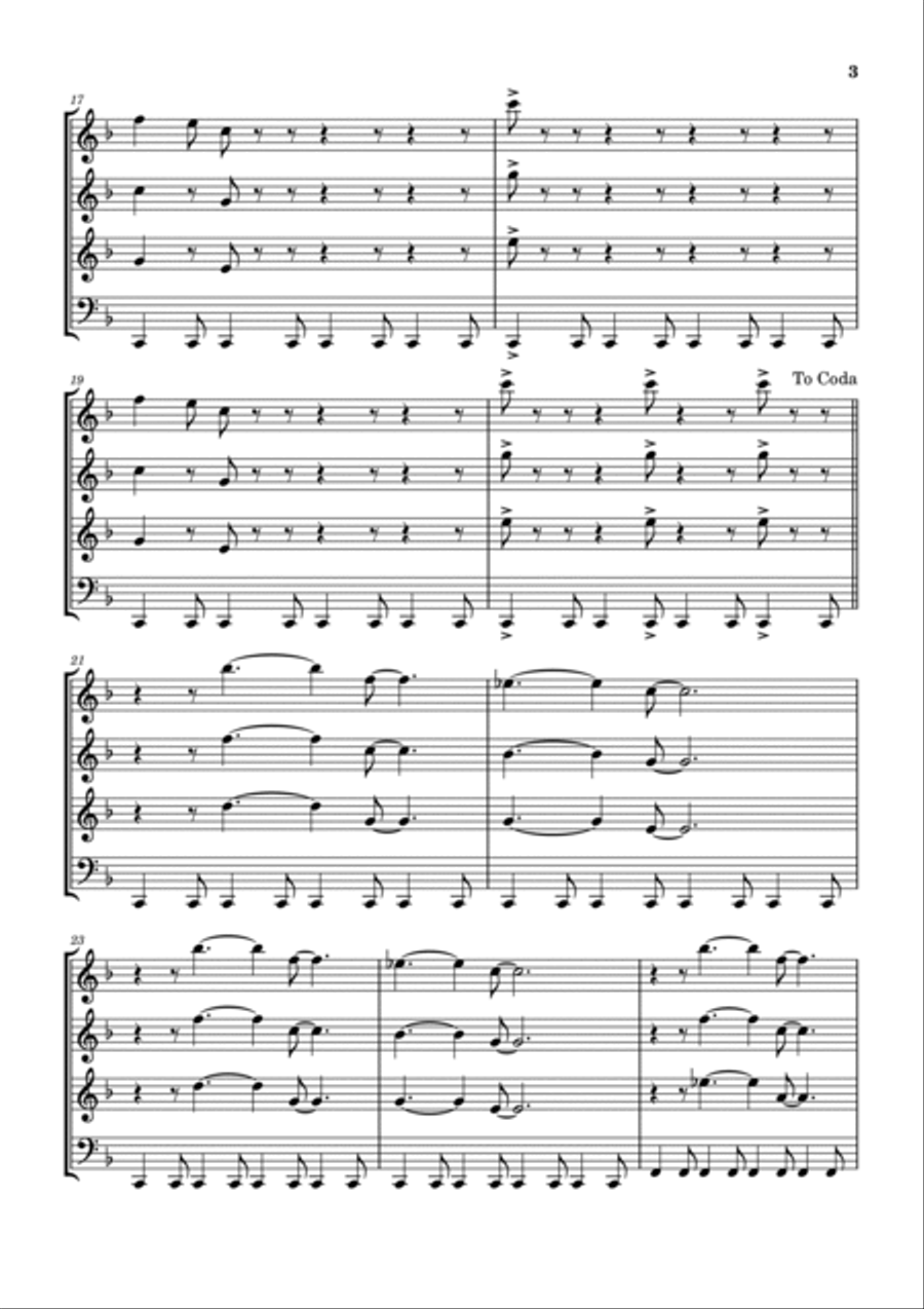Rockestra Theme Woodwind Quartet scores gallery preview page 4