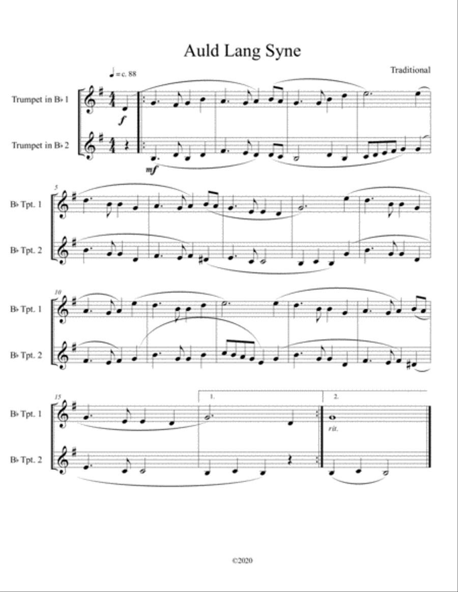 Auld lang syne trumpet outlet