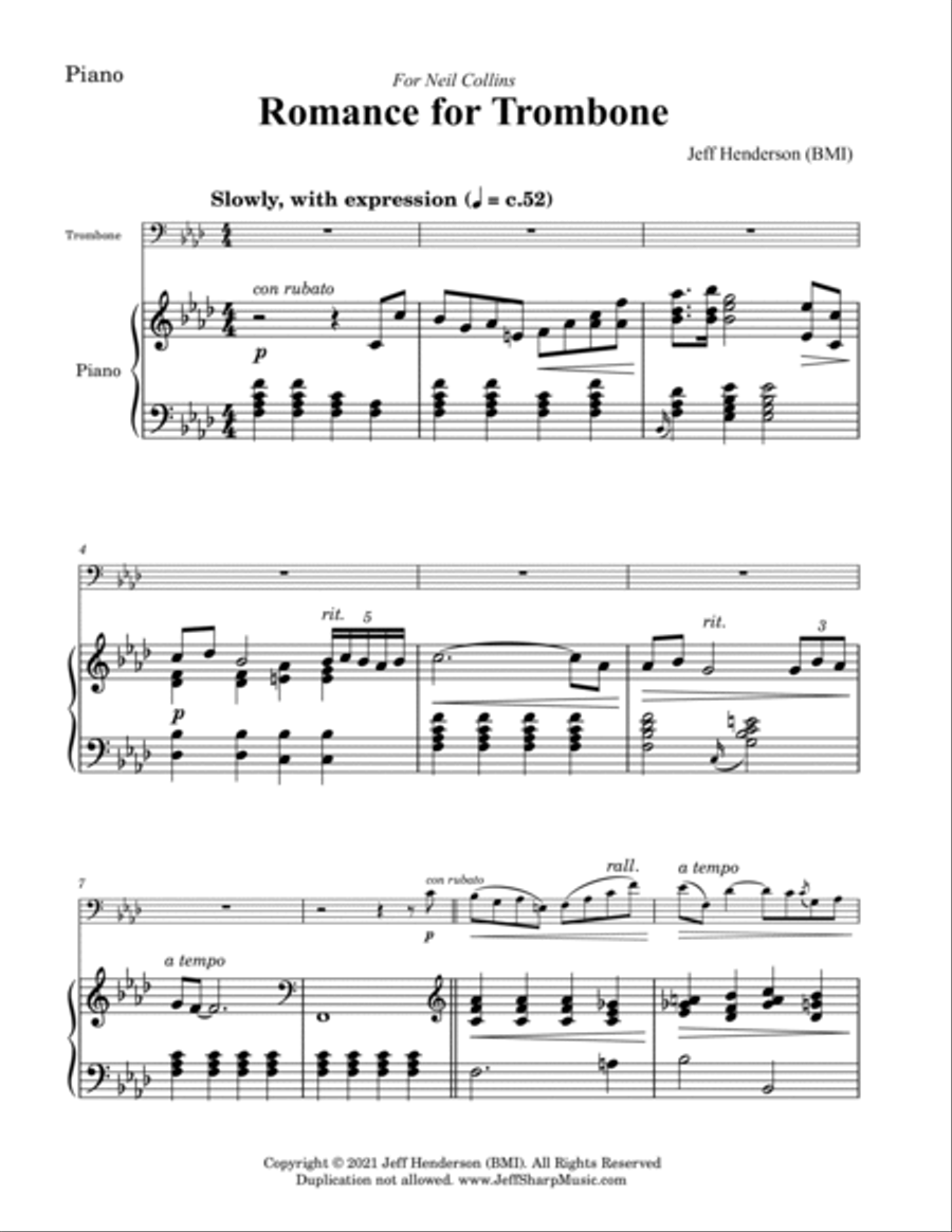 Romance for Trombone Piano scores gallery preview page 4