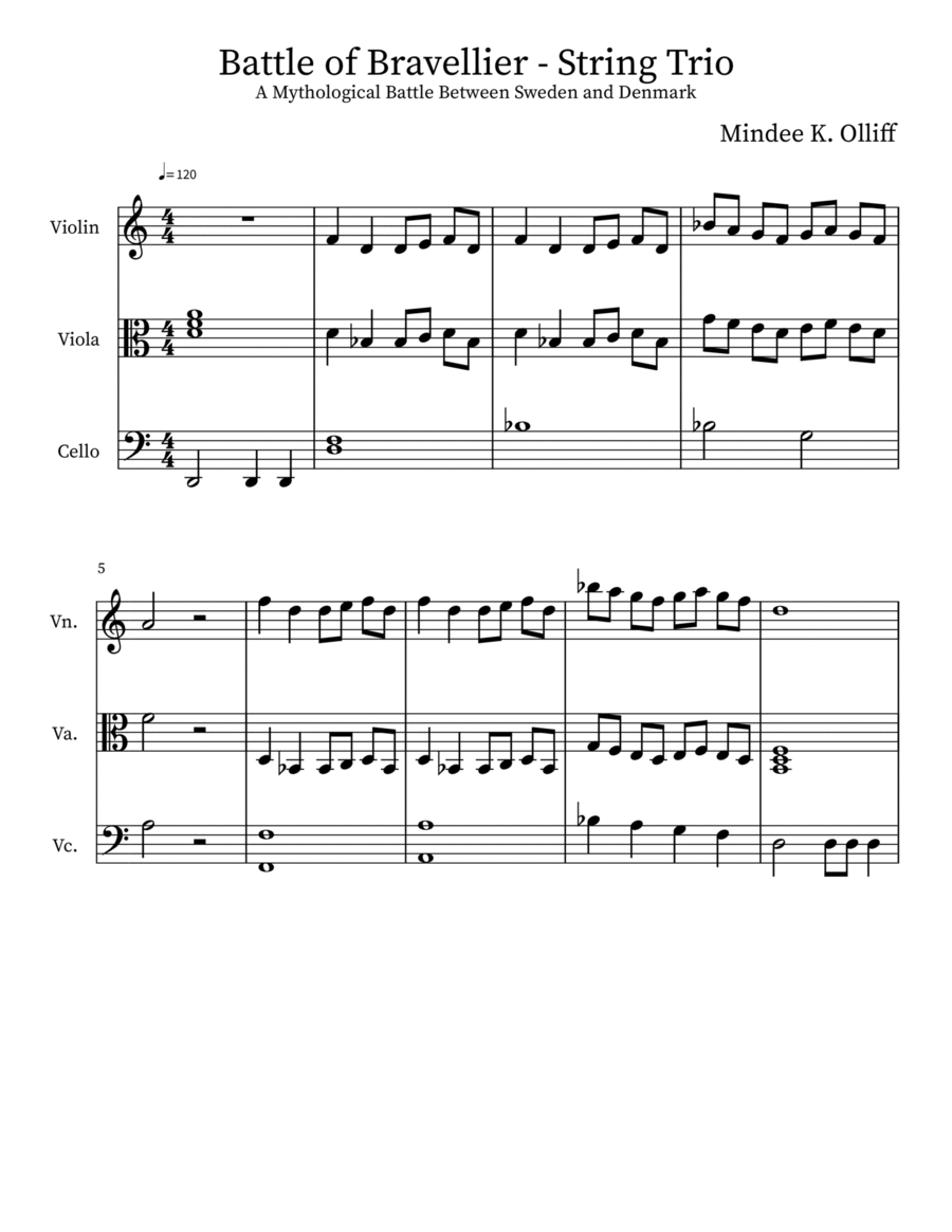 Battle of Bravellir String Trio String Trio scores gallery preview page 1