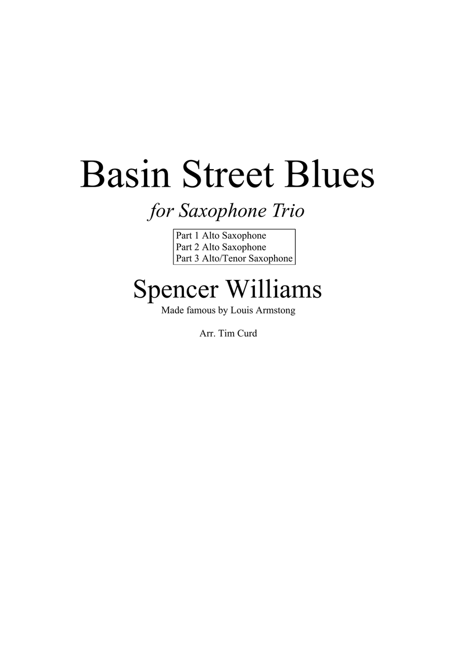 Basin Street Blues Woodwind Trio scores gallery preview page 1