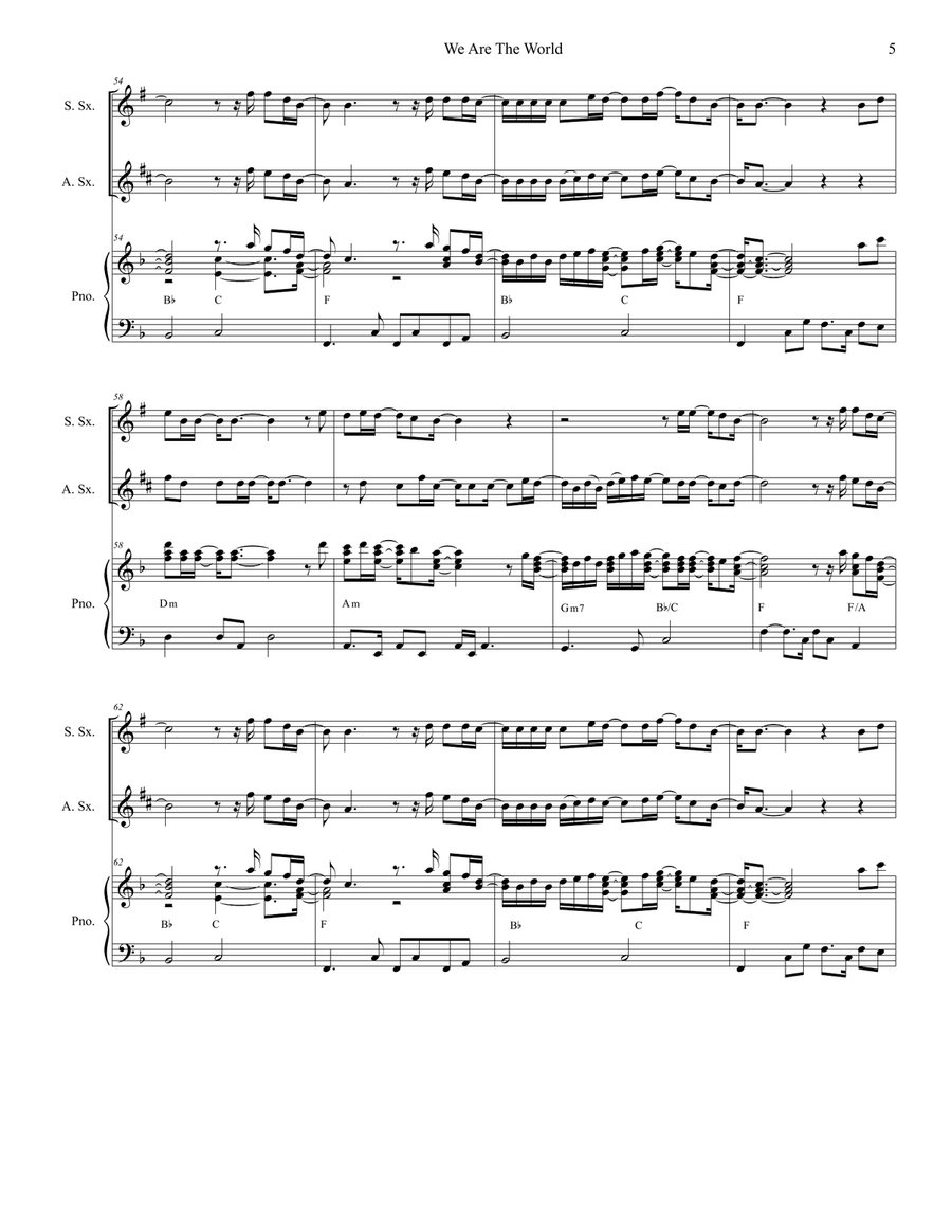 We Are The World We Are The World Woodwind Duet scores gallery preview page 5