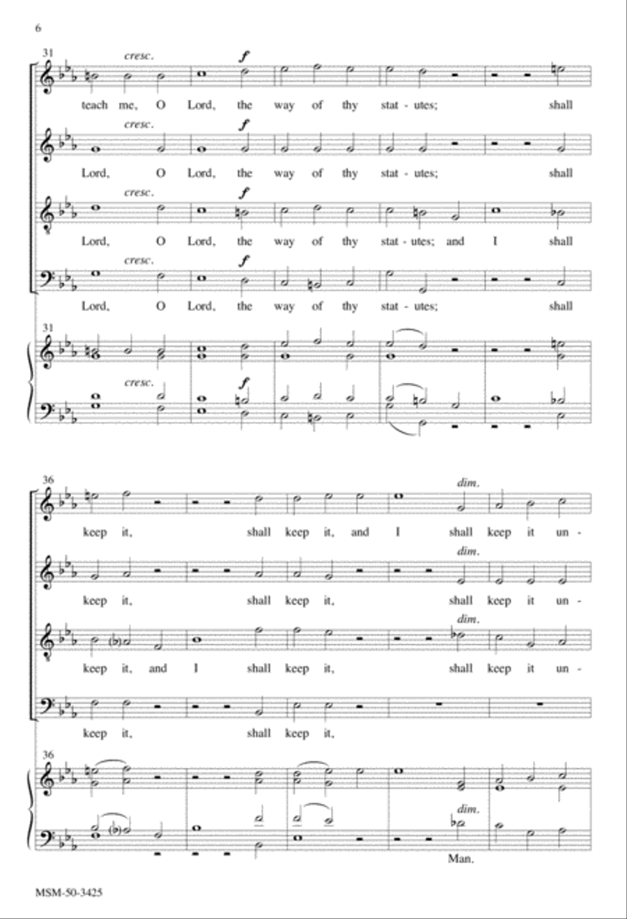 Teach Me, O Lord Teach Me, O Lord 4-Part scores gallery preview page 6
