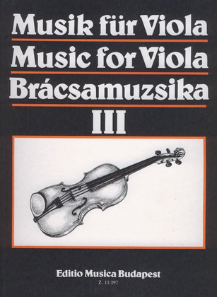 Book cover for Music for Viola III - Musik für Viola III