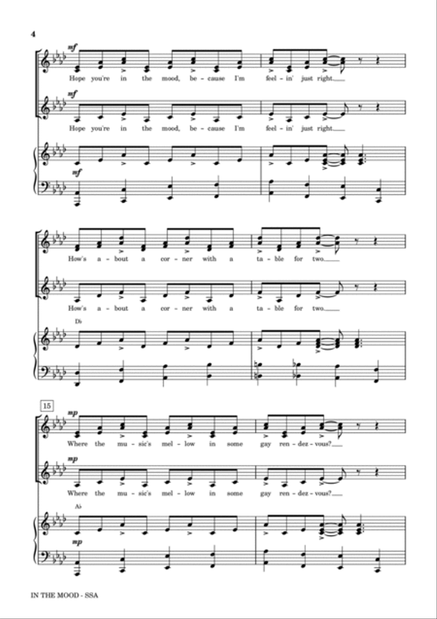In The Mood SSA scores gallery preview page 4