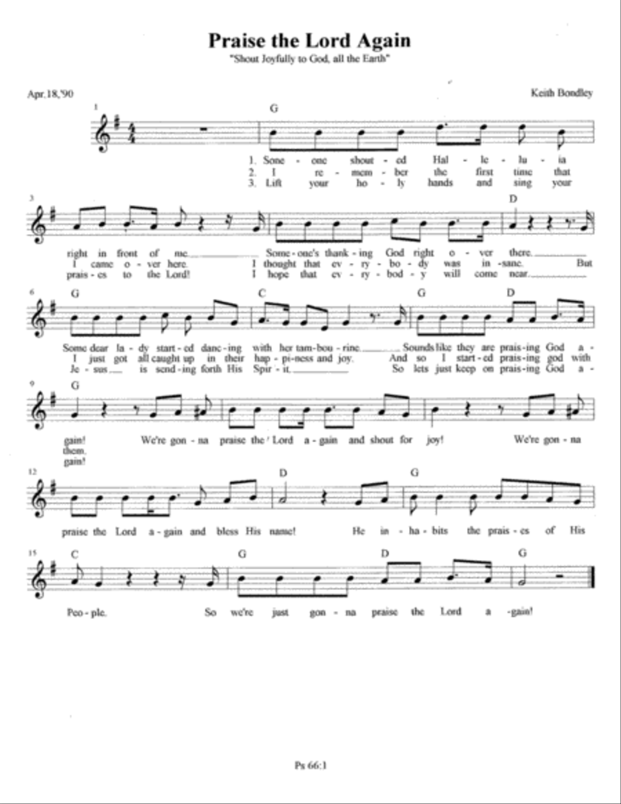 Praise the Lord Again Praise the Lord Again Piano, Vocal, Guitar scores gallery preview page 1