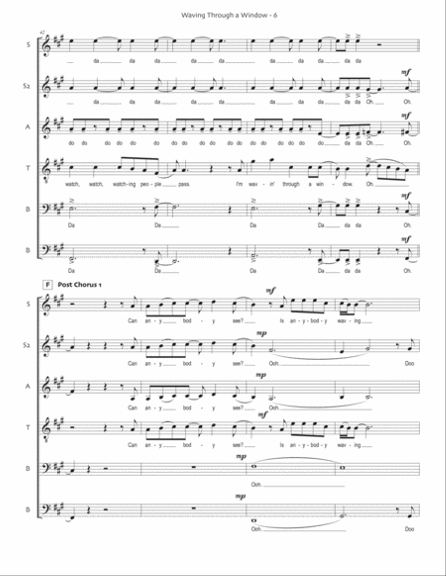 Waving Through A Window 4-Part scores gallery preview page 6